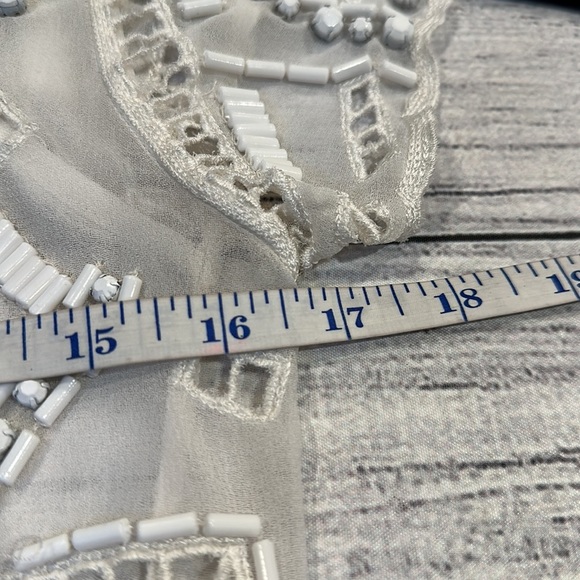 Revolve • Lovers + Friends Off-White Beaded Blouse • Sz S - Picture 7 of 8